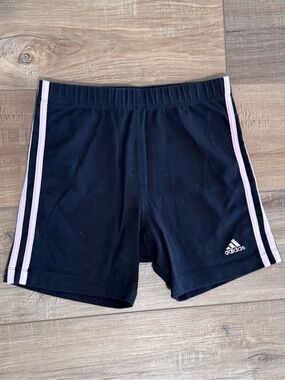adidas Y2K Vintage Black Shorts with Light Pink Side Stripes